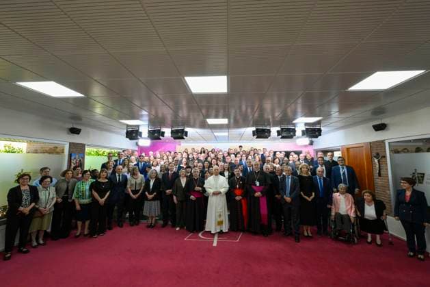 SPAIN - POPE LEO XIV MEETS WITH THE BISHOPS OF SPAIN AT THE OFFOCE EPISCOPAL CONFERENCE IN MADRID - 2026 6 8 Spain, Vatican, 2026 6 8 Pope Leo XIV meets with the bishops of Spain at the office of the Episcopal conference in Madrid EDITORIAL USE ONLY - NO BOOKS Copyright: xVATICANxMEDIA CPPx