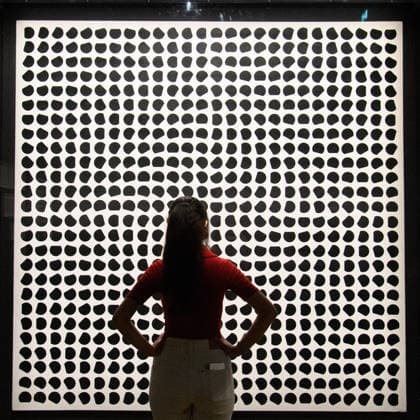 Julio Le Parc Press View at TATE Modern, London, UK - 8 June 2026 A staff member views Instability, 1959 1991 by Julio Le Parc as part of The Julio Le Parc Press View which runs from 11th June 2026 to 3rd May 2027 at TATE Modern, London, England, UK on Monday 8 June, 2026., Credit:Justin Ng Avalon  Copyright: xJustinxNgx xAvalonx 1108882004