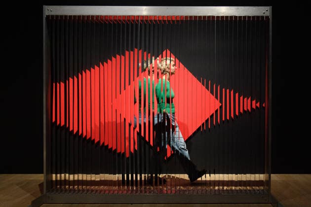 Julio Le Parc Press View at TATE Modern, London, UK - 8 June 2026 A staff member views 64 Reflective Blades 2017 by Julio Le Parc as part of The Julio Le Parc Press View which runs from 11th June 2026 to 3rd May 2027 at TATE Modern, London, England, UK on Monday 8 June, 2026., Credit:Justin Ng Avalon UK, England, London, TATE Modern  Copyright: xJustinxNgx xAvalonx 1108882081