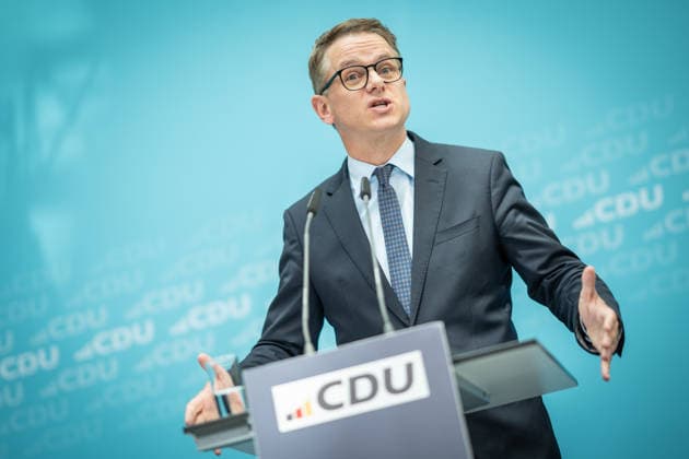 Carsten Linnemann, CDU-Generalsekretär, während der Pressekonferenz nach der Bundesvorstandssitzung;CDU Bundesvorstand und Gremiensitzungen am 08.06.2026, Berlin Berlin Deutschland Konrad-Adenauer-Haus, Bundespart *** Carsten Linnemann, CDU Secretary General, during the press conference after the Federal Executive Committee meeting CDU Federal Executive Committee and committee meetings on 08 06 2026, Berlin Berlin Germany Konrad Adenauer Haus, Bundespart