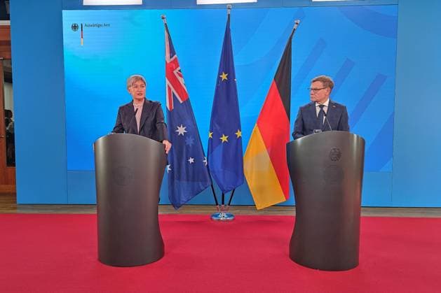 Berlin, Deutschland, 08.06.2026: Auswärtiges Amt: Pressekonferenz mit der Außenministerin von Australien: Penny Wong und Bundesminister des Auswärtigen Johann Wadephul (CDU) *** Berlin, Germany, 08 06 2026 Federal Foreign Office Press conference with Foreign Minister of Australia Penny Wong and Federal Minister for Foreign Affairs Johann Wadephul CDU Copyright: xdtsxNachrichtenagenturx dts_122018
