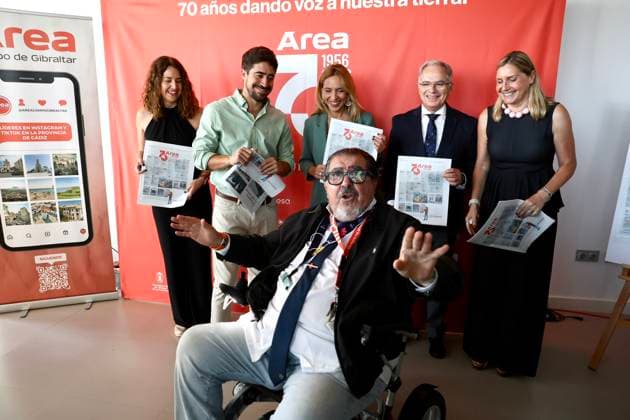 Celebration of the 70th anniversary of the newspaper Área del Campo de Gibraltar The president of the Diputación de Cádiz, Almudena Martínez c , poses in a photo during the presentation ceremony of the special newspaper for the 70th anniversary of the newspaper Área A June 8, 2026 in Palmones, Cádiz Andalucía, Spain 08 JUNE 2026 Palmones, Cadiz Andalucia, Espa Palmones, Cadiz Andalucia, Espa Espana  Copyright: xNachoxFradex 7581706