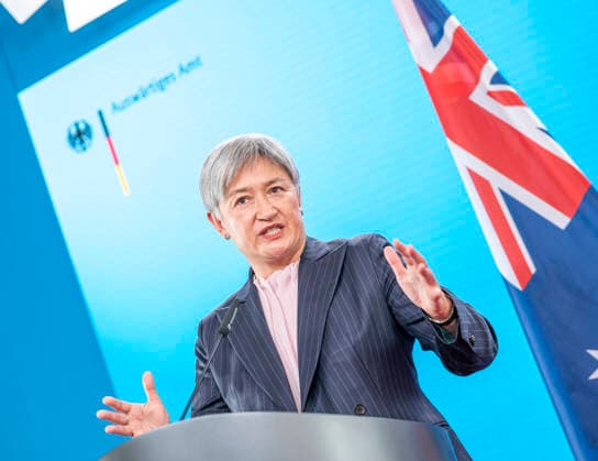 Johann Wadephul + Penny Wong EUR, Deutschland, Berlin, 08.06.2026: Keynote Johann David Wadephul (CDU) Bundesminister des Auswärtigen und der australischen Außenministerin Penny Wong Gemeinsames Treffen von BM Johann David Wadephul und BM Boris Pistorius mit dem australischen Verteidigungsminister Richard Marles und der australischen Außenministerin Penny Wong. *** Johann Wadephul Penny Wong EUR, Germany, Berlin, 08 06 2026 Keynote Johann David Wadephul CDU Federal Minister for Foreign Affairs and Australian Foreign Minister Penny Wong Joint meeting of Federal Minister Johann David Wadephul and Federal Minister Boris Pistorius with Australian Defense Minister Richard Marles and Australian Foreign Minister Penny Wong