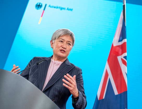Johann Wadephul + Penny Wong EUR, Deutschland, Berlin, 08.06.2026: Keynote Johann David Wadephul (CDU) Bundesminister des Auswärtigen und der australischen Außenministerin Penny Wong Gemeinsames Treffen von BM Johann David Wadephul und BM Boris Pistorius mit dem australischen Verteidigungsminister Richard Marles und der australischen Außenministerin Penny Wong. *** Johann Wadephul Penny Wong EUR, Germany, Berlin, 08 06 2026 Keynote Johann David Wadephul CDU Federal Minister for Foreign Affairs and Australian Foreign Minister Penny Wong Joint meeting of Federal Minister Johann David Wadephul and Federal Minister Boris Pistorius with Australian Defense Minister Richard Marles and Australian Foreign Minister Penny Wong