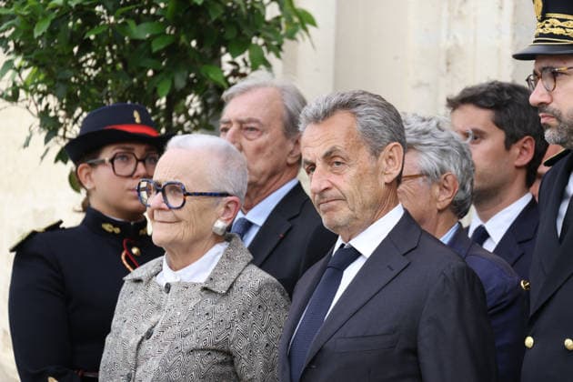 Andre Santini Funeral - Issy-les-Moulineaux Nicolas Sarkozy during funeral ceremony of Mayor of Issy-les-Moulineaux Andre Santini at the Saint-Etienne church in Issy-les-Moulineaux near Paris, France on June 8, 2026. Andre Santini died on June 1, 2026, aged 85. Photo by Nasser Berzane ABACAPRESS.COM Issy-les-Moulineaux France  Copyright: xBerzanexNasser ABACAx