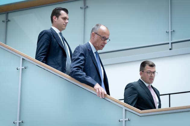 Berlin, Konrad-Adenauer-Haus, CDU Berlin, Bundeskanzler, Friedrich Merz, Konrad-Adenauer-Haus, CDU Berlin Berlin GER *** Berlin, Konrad Adenauer Haus, CDU Berlin, Federal Chancellor, Friedrich Merz, Konrad Adenauer Haus, CDU Berlin Berlin GER