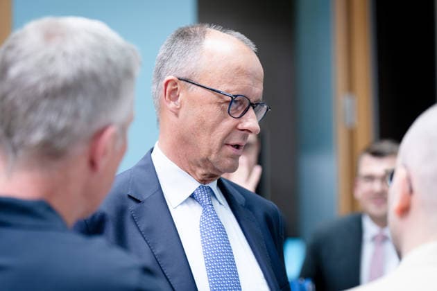 Berlin, Konrad-Adenauer-Haus, CDU Berlin, Bundeskanzler, Friedrich Merz, Konrad-Adenauer-Haus, CDU Berlin Berlin GER *** Berlin, Konrad Adenauer Haus, CDU Berlin, Federal Chancellor, Friedrich Merz, Konrad Adenauer Haus, CDU Berlin Berlin GER