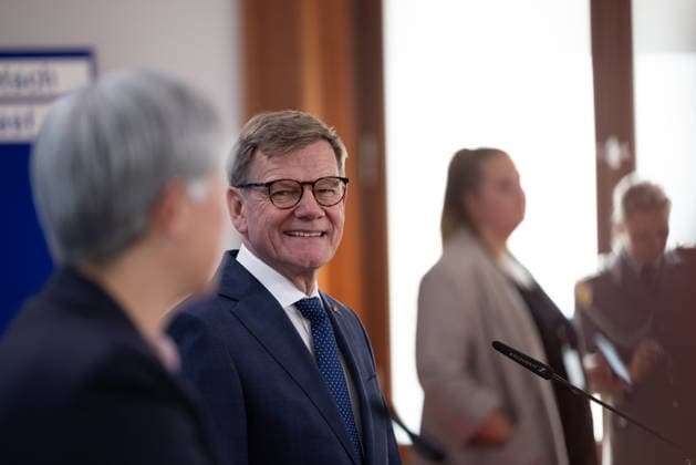 Pressebegegnung von Außenminister Dr. Johann Wadephul und der australischen Außenministerin Penny Wong. Deutschland, Berlin am 08. Juni 2026: Auftaktstatements von Außenminister Dr. Johann Wadephul und der australischen Außenministerin Penny Wong vor die Presse. *** Press meeting of Foreign Minister Dr Johann Wadephul and Australian Foreign Minister Penny Wong Germany, Berlin on 08 June 2026 Opening statements by Foreign Minister Dr Johann Wadephul and Australian Foreign Minister Penny Wong to the press