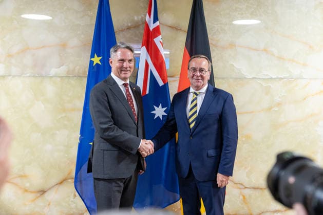 Pressebegegnung von Verteidigungsminister Boris Pistorius und dem australischen stellvertretenden Premierminister und Verteidigungs- minister Richard Marles. Deutschland, Berlin am 08. Juni 2026: Auftaktstatements von Verteidigungsminister Boris Pistorius und dem australischen stellvertretenden Premierminister und Verteidigungs- minister Richard Marles vor die Presse. *** Press meeting of Defense Minister Boris Pistorius and Australian Deputy Prime Minister and Minister of Defense Richard Marles Germany, Berlin on 08 June 2026 Opening statements by Defense Minister Boris Pistorius and Australian Deputy Prime Minister and Minister of Defense Richard Marles to the press