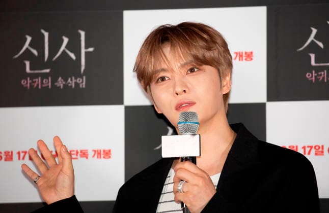 Kim Jae-Joong (JX), June 8, 2026 : Actor Kim Jae-Joong (J-Jun) during a press conference for movie The Shrine in Seoul, South Korea. Directed by Japanese filmmaker Kazuyoshi Kumakiri, the upcoming horror movie follows the story of three university students who mysteriously disappear after visiting an abandoned shrine in Kobe, Japan.  aflo_333734790