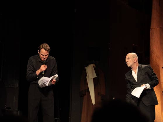 RECORD DATE NOT STATED Fabian Hinrichs in Berlin-Troja unseres Lebens ... , ein Abend für Bazon Brock zum 90. Geburtstag zusammen mit Angela Winkler und Martin Wuttke im Renaissance-Theater Berlin, 2.6.2026 *** Fabian Hinrichs in Berlin Troy of our lives , an evening for Bazon Brock on his 90th birthday together with Angela Winkler and Martin Wuttke at the Renaissance Theater Berlin, 2 6 2026