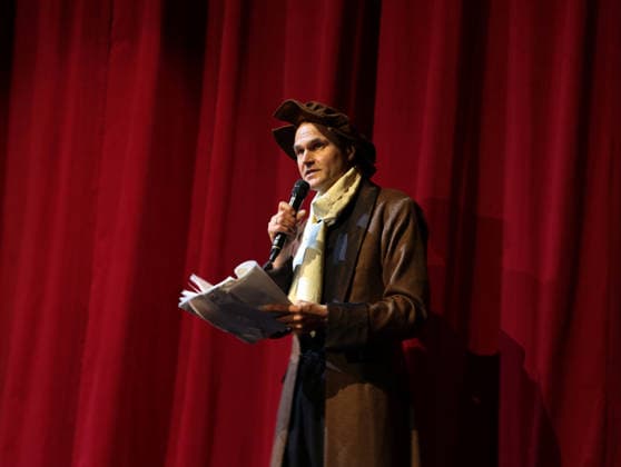 RECORD DATE NOT STATED Fabian Hinrichs als Georg Wilhelm Friedrich Hegel in Berlin-Troja unseres Lebens ... , ein Abend für Bazon Brock zum 90. Geburtstag zusammen mit Angela Winkler und Martin Wuttke im Renaissance-Theater Berlin, 2.6.2026 *** Fabian Hinrichs as Georg Wilhelm Friedrich Hegel in Berlin Troja unseres Lebens , an evening for Bazon Brock on his 90th birthday together with Angela Winkler and Martin Wuttke at the Renaissance Theater Berlin, 2 6 2026
