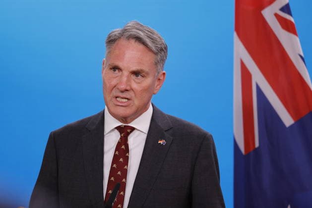Australiens Verteidigungsminister und stellvertretenden Prime Minister Richard Marles, Deutschland, Berlin, Gemeinsames Treffen von BM Wadephul und BM Pistorius mit dem australischen Verteidigungsminister Marles und der australischen Außenministerin Wong *** Australias Defense Minister and Deputy Prime Minister Richard Marles, Germany, Berlin, Joint meeting of Federal Minister Wadephul and Federal Minister Pistorius with Australian Defense Minister Marles and Australian Foreign Minister Wong