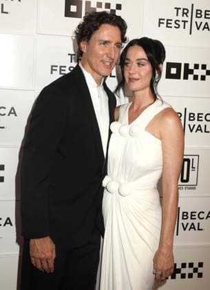 June 8, 2026, New York, New York, USA: Former Prime Minister of Canada JUSTIN TRUDEAU and singer KATY PERRY seen at the New York Premiere of Katy Perry - The Lifetimes Tour - Live From Paris during the 2026 Tribeca Film Festival at the BMCC Tribeca Performing Arts Center OKX Theater. New York USA  - ZUMAk03_ 20260608_zaf_k03_021 Copyright: xNancyxKaszermanx