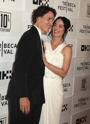 June 8, 2026, New York, New York, USA: Former Prime Minister of Canada JUSTIN TRUDEAU and singer KATY PERRY seen at the New York Premiere of Katy Perry - The Lifetimes Tour - Live From Paris during the 2026 Tribeca Film Festival at the BMCC Tribeca Performing Arts Center OKX Theater. New York USA  - ZUMAk03_ 20260608_zaf_k03_032 Copyright: xNancyxKaszermanx