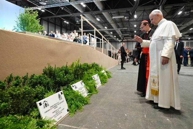 SPAIN - POPE LEO XIV DURING A MEETING WITH VOLUNTEERS IN THE IFEMA EXHIBITION CENTRE A MADRID - 2026 6 9 Spain, Vatican, 2026 6 9 Pope Leo XIV during a meeting with volunteers in the IFEMA exhibition centre in Madrid EDITORIAL USE ONLY - NO BOOKS Copyright: xVATICANxMEDIA CPPx