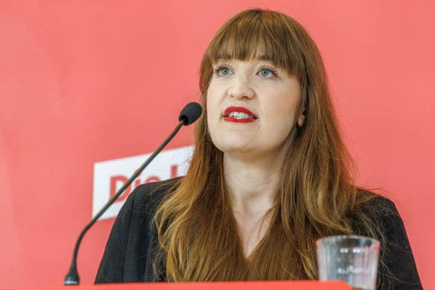 Statement Die Linke Heidi Reichinnek bei einem Statement Die Linke am 09.06.26 in Berlin. Berlin Berlin Deutschland Reichstag *** Statement Die Linke Heidi Reichinnek at a statement Die Linke on 09 06 26 in Berlin Berlin Berlin Germany Reichstag