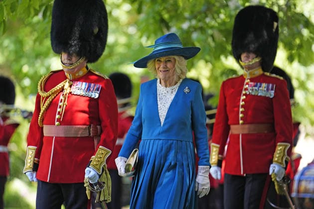 . 09 06 2026. London, United Kingdom. King Charles III and Queen Camilla present new Colours to the 1st Battalion Grenadier Guards at Buckingham Palace in London.  xPoolx xi-Imagesx IIM-26818-0007