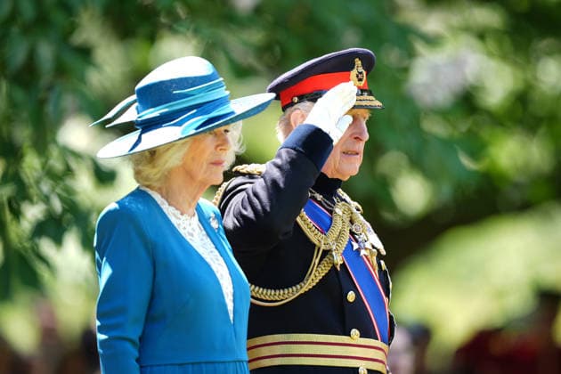 . 09 06 2026. London, United Kingdom. King Charles III and Queen Camilla present new Colours to the 1st Battalion Grenadier Guards at Buckingham Palace in London.  xPoolx xi-Imagesx IIM-26818-0023