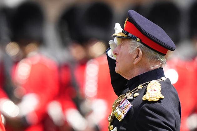 . 09 06 2026. London, United Kingdom. King Charles III and Queen Camilla present new Colours to the 1st Battalion Grenadier Guards at Buckingham Palace in London.  xPoolx xi-Imagesx IIM-26818-0035