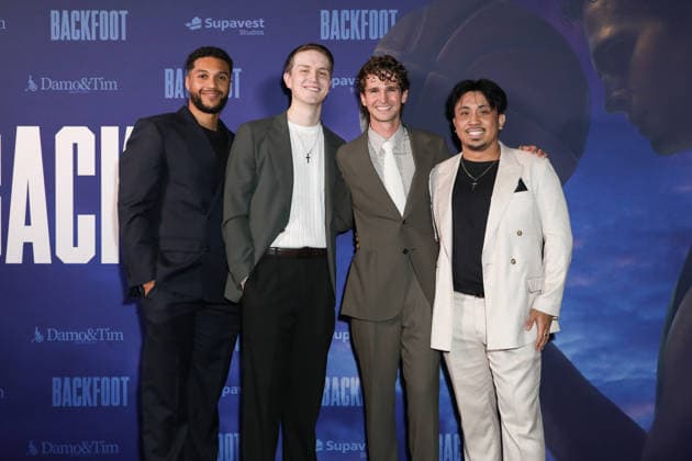 June 9, 2026: DAMIAN HEMPSTEAD (2nd R) attends the Australian Premiere of Backfoot at Hoyts Entertainment Quarter on June 09, 2026 in Sydney, Australia  - ZUMAa155 20260609_aaa_a155_102 Copyright: xChristopherxKhouryx