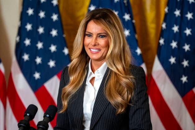 First Lady Melania Trump speaks during an event honoring the winners of the Presidential AI Regional Challenge in the East Room of the White House in Washington, DC on Tuesday, June 9, 2026. The challenge recognizes both student and educator teams who designed AI-based solutions for community challenges.  WAP20260609379 BONNIExCASH