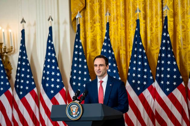 Director of the White House Office of Science and Technology Policy Michael Kratsios speaks during an event honoring the winners of the Presidential AI Regional Challenge in the East Room of the White House in Washington, DC on Tuesday, June 9, 2026. The challenge recognizes both student and educator teams who designed AI-based solutions for community challenges.  WAP20260609384 BONNIExCASH