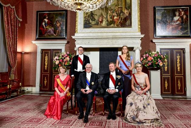 Amsterdam, The Netherlands, 2026-06-09 19:30:35 AMSTERDAM, 09-06-2026, Royal Palace Amsterdam At the invitation of His Majesty the King - King Willem-Alexander and Queen Maxima, the Federal President of Germany, Frank-Walter Steinmeier, is paying a state visit to the Netherlands. He is accompanied by his wife, Elke Büdenbender. PHOTO: NLBeeld POOL Mischa Schoemaker In the photo: The Royal Couple hosts a state banquet at the Royal Palace Amsterdam. King Willem-Alexander and the German Federal President deliver a speech. Her Royal Highness the Princess of Orange - Princess Amalia and Prince Constantijn are also present at the state banquet. Credit: NL Beeld Patrick van Emst  Copyright: xx x
