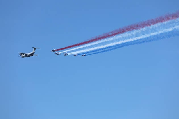 RECORD DATE NOT STATED Patrouille De France flies in New York French Air and Space Force Patrouille de France flies over the hudson river and the Statue of Liberty to celebrate the 250th anniversary of American independence and honor the Franco-American friendship in New York, NY on June 9, 2026. Photo by Charles Guerin ABACAPRESS.COM New York NY  Copyright: xGuerinxCharles ABACAx