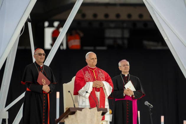 June 9, 2026, Barcelona, Barcelona, Spain: the Olympic Stadium fills to capacity for a Mass with the presence of Pope Leo XIV on the first day of his visit to Barcelona..In the pic :Pope Leo XIV Barcelona Spain  - ZUMAr179 20260609_zip_r179_048 Copyright: xEricxRenomx