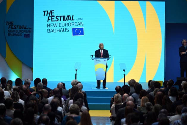 Belgien, New European Bauhaus Festival in Brüssel New European Bauhaus Festival in Brussels BRUSSELS, BELGIUM - JUNE 09: EU Council President Antonio Costa makes a speech during the opening of the New European Bauhaus Festival in Brussels, Belgium on June 09, 2026. The festival focuses on combating climate change within the construction and building sectors. Dursun Aydemir Anadolu Brussels Belgium. Editorial use only. Please get in touch for any other usage.  Copyright: x2026xAnadoluxDursunxAydemirx