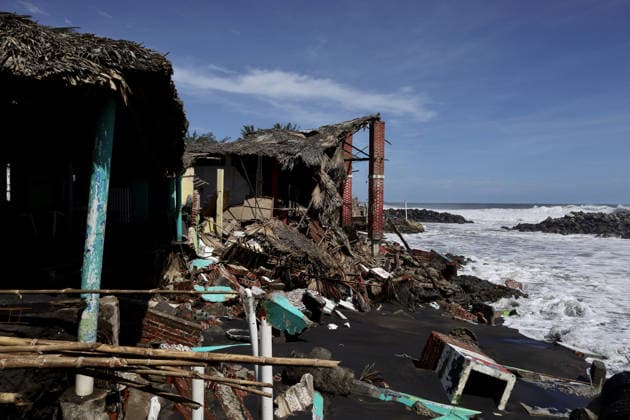 Tropical Storm Cristina hit Puerto Madero of Mexico TAPACHULA, MEXICO - JUNE 09: Destroyed walls and debris are seen in the coastal community of Puerto Madero, following the passage of Tropical Storm Cristina near Tapachula, Mexico, on Tuesday, June 09, 2026. The storm caused severe damage along the Mexican Pacific coast in the state of Chiapas, near the Guatemala border, where strong waves and storm surges impacted dozens of homes and restaurants, affecting hundreds of residents. Jose Torres Anadolu Tapachula Mexico. Editorial use only. Please get in touch for any other usage.  Copyright: x2026xAnadoluxJosexTorresx