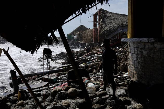 Tropical Storm Cristina hit Puerto Madero of Mexico TAPACHULA, MEXICO - JUNE 09: Destroyed walls and debris are seen in the coastal community of Puerto Madero, following the passage of Tropical Storm Cristina near Tapachula, Mexico, on Tuesday, June 09, 2026. The storm caused severe damage along the Mexican Pacific coast in the state of Chiapas, near the Guatemala border, where strong waves and storm surges impacted dozens of homes and restaurants, affecting hundreds of residents. Jose Torres Anadolu Tapachula Mexico. Editorial use only. Please get in touch for any other usage.  Copyright: x2026xAnadoluxJosexTorresx