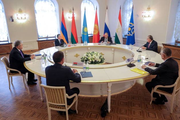 RUSSIA, KAZAN - JUNE 10, 2026: Sergei Lavrov (C back), Foreign Minister of Russia, attends a meeting of the CSTO (Collective Security Treaty Organisation) Council of Foreign Ministers. Yegor Aleyev TASS  93622116
