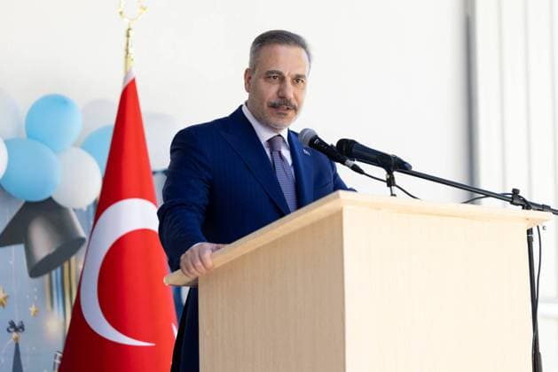 Turkish Foreign Minister Hakan Fidan in Sofia SOFIA, BULGARIA – JUNE 10: Turkish Foreign Minister Hakan Fidan delivers a speech during the graduation ceremony of the 2025-2026 academic year at the Sofia Higher Islamic Institute, as part of his visit to Sofia, Bulgaria on June 10, 2026. Murat Gok Anadolu Sofia Bulgaria. Editorial use only. Please get in touch for any other usage.  Copyright: x2026xAnadoluxMuratxGokx