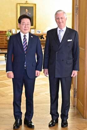 King Philippe receives the South Korean President Lee Jae Myung BRUSSELS, BELGIUM - JUNE 10 : King Philippe receives the South Korean President Lee Jae Myung in audience at the Royal Palace in Brussels on June 10, 2026 in Brussels, Belgium, 10 06 2026 Brussels Belgium  Copyright: xDidierxLebrunx