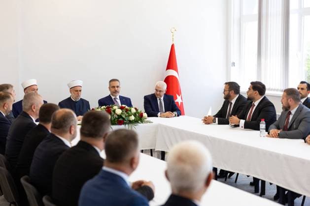 Turkish Foreign Minister Fidan visits Bulgaria SOFIA, BULGARIA - JUNE 10: Turkish Foreign Minister Hakan Fidan visits the Sofia Higher Islamic Institute in Sofia, Bulgaria, on June 10, 2026. During the visit, Fidan held a meeting with the senior leadership of the Chief Mufti’s Office and regional muftis. Murat Gok Anadolu Sofia Bulgaria. Editorial use only. Please get in touch for any other usage.  Copyright: x2026xAnadoluxMuratxGokx