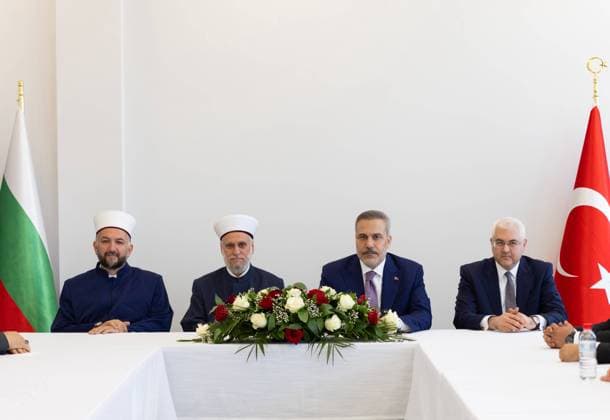 Turkish Foreign Minister Fidan visits Bulgaria SOFIA, BULGARIA - JUNE 10: Turkish Foreign Minister Hakan Fidan visits the Sofia Higher Islamic Institute in Sofia, Bulgaria, on June 10, 2026. During the visit, Fidan held a meeting with the senior leadership of the Chief Mufti’s Office and regional muftis. Murat Gok Anadolu Sofia Bulgaria. Editorial use only. Please get in touch for any other usage.  Copyright: x2026xAnadoluxMuratxGokx