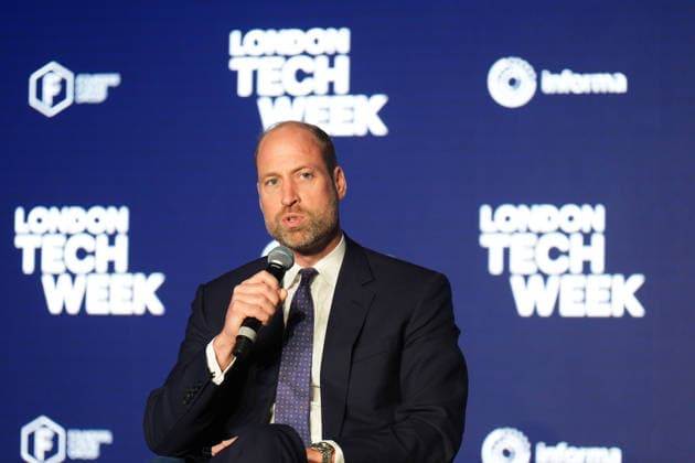 . 10 06 2026. London, United Kingdom. Prince William taking part in a panel discussion during a visit to London Tech Week, to highlight how data and technology can play a critical role in preventing homelessness.  xPoolx xi-Imagesx IIM-26824-0004