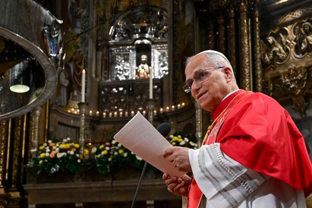 IPA85545416 - Spain, Vatican, 2026 6 10 Pope Leo XIV takes part in the recitation of the Rosary at the Abbey of Our Lady of Montserrat, near Barcelona, Photograph by VATICAN MEDIA Catholic Press Photo  Copyright: xVATICANxMEDIA CPPx xVATICANxMEDIA CPPx 85545416