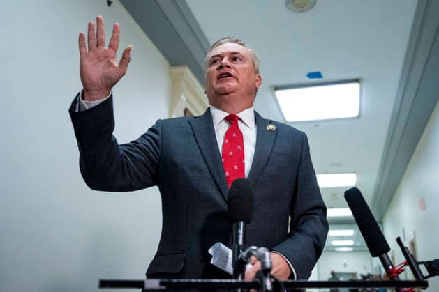 Chair of the House Oversight Committee James Comer, R-KY, speaks to the press before a closed-door interview with Microsoft Co-Founder Bill Gates on Capitol Hill in Washington, DC on Wednesday, June 10, 2026. The committee is continuing to hold closed-door interviews as part of their investigation into convicted sex offender Jeffrey Epstein.  WAP20260610304 BONNIExCASH