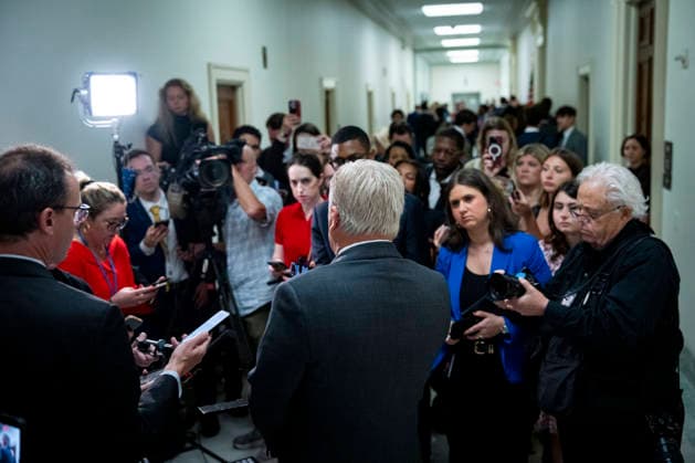 Chair of the House Oversight Committee James Comer, R-KY, speaks to the press before a closed-door interview with Microsoft Co-Founder Bill Gates on Capitol Hill in Washington, DC on Wednesday, June 10, 2026. The committee is continuing to hold closed-door interviews as part of their investigation into convicted sex offender Jeffrey Epstein.  WAP20260610312 BONNIExCASH
