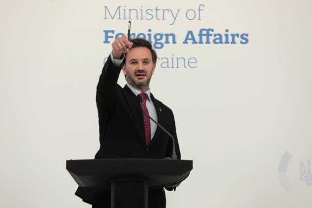 Spokesperson of the Ukrainian Ministry of Foreign Affairs Heorhii Tykhyi holds a briefing on Ukrainian-Polish relations and diplomatic solutions concerning defence and logistics, Kyiv, Ukraine, June 10, 2026. The official said that Ukraine was negotiating the transfer of a number of interceptor missiles that were nearing the end of their service life. (Photo by Hennadii Minchenko Ukrinform) Briefing of Ukrainian Foreign Ministry’s spokesperson in Kyiv  Copyright: xHennadiixMinchenkox