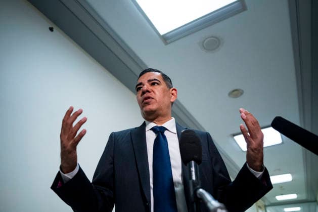 Ranking Member of the House Oversight Committee Robert Garcia, D-CA, speaks to the press during a closed-door interview with Microsoft Co-Founder Bill Gates on Capitol Hill in Washington, DC on Wednesday, June 10, 2026. The committee is continuing to hold closed-door interviews as part of their investigation into convicted sex offender Jeffrey Epstein.  WAP20260610316 BONNIExCASH