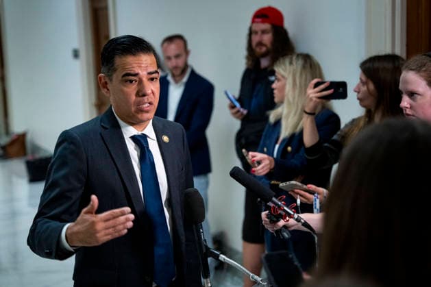 Ranking Member of the House Oversight Committee Robert Garcia, D-CA, speaks to the press during a closed-door interview with Microsoft Co-Founder Bill Gates on Capitol Hill in Washington, DC on Wednesday, June 10, 2026. The committee is continuing to hold closed-door interviews as part of their investigation into convicted sex offender Jeffrey Epstein.  WAP20260610318 BONNIExCASH