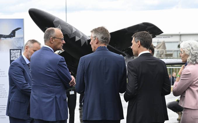 International Aerospace Exhibition (ILA Berlin) BERLIN, GERMANY - JUNE 10: German Chancellor Friedrich Merz visits the International Aerospace Exhibition (ILA Berlin), under the theme Pioneering Aerospace, on June 10, 2026, in Berlin, Germany. Halil Sagirkaya Anadolu Berlin Germany. Editorial use only. Please get in touch for any other usage.  Copyright: x2026xAnadoluxHalilxSagirkayax