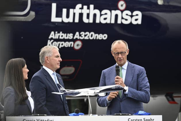 International Aerospace Exhibition (ILA Berlin) BERLIN, GERMANY - JUNE 10: German Chancellor Friedrich Merz visits the International Aerospace Exhibition (ILA Berlin), under the theme Pioneering Aerospace, on June 10, 2026, in Berlin, Germany. Halil Sagirkaya Anadolu Berlin Germany. Editorial use only. Please get in touch for any other usage.  Copyright: x2026xAnadoluxHalilxSagirkayax