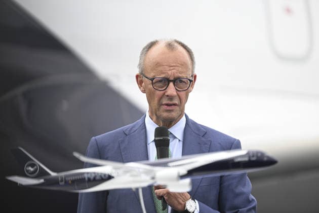 International Aerospace Exhibition (ILA Berlin) BERLIN, GERMANY - JUNE 10: German Chancellor Friedrich Merz visits the International Aerospace Exhibition (ILA Berlin), under the theme Pioneering Aerospace, on June 10, 2026, in Berlin, Germany. Halil Sagirkaya Anadolu Berlin Germany. Editorial use only. Please get in touch for any other usage.  Copyright: x2026xAnadoluxHalilxSagirkayax