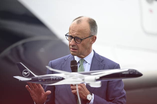 International Aerospace Exhibition (ILA Berlin) BERLIN, GERMANY - JUNE 10: German Chancellor Friedrich Merz visits the International Aerospace Exhibition (ILA Berlin), under the theme Pioneering Aerospace, on June 10, 2026, in Berlin, Germany. Halil Sagirkaya Anadolu Berlin Germany. Editorial use only. Please get in touch for any other usage.  Copyright: x2026xAnadoluxHalilxSagirkayax