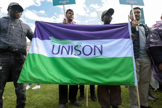 . 10 06 2026. London, United Kingdom. UNISON Visa Protest. UNISON marches on Westminster over broken promise to care workers. The day of action marks a significant escalation in the union™s Fair Visa Campaign, by taking it directly to Downing Street and the Home Office for the first time.  xMartynxWheatleyx xi-Imagesx IIM-26823-0019